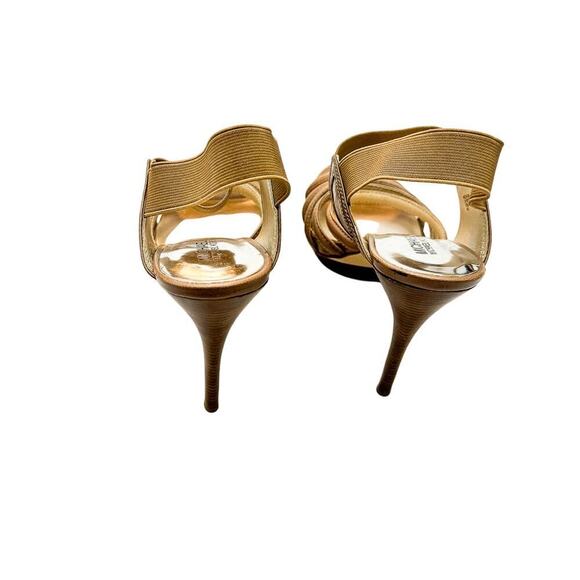 Michael Kors Strappy Brown Platform Stiletto Heel Sandal Size 9.5 Mint - Picture 4 of 7